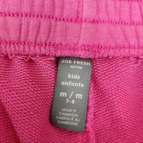 Joe Fresh Active Girls Jogger Size 7 - 8 Pink Cotton Blend Barbiecore Fitness - Picture 3 of 4